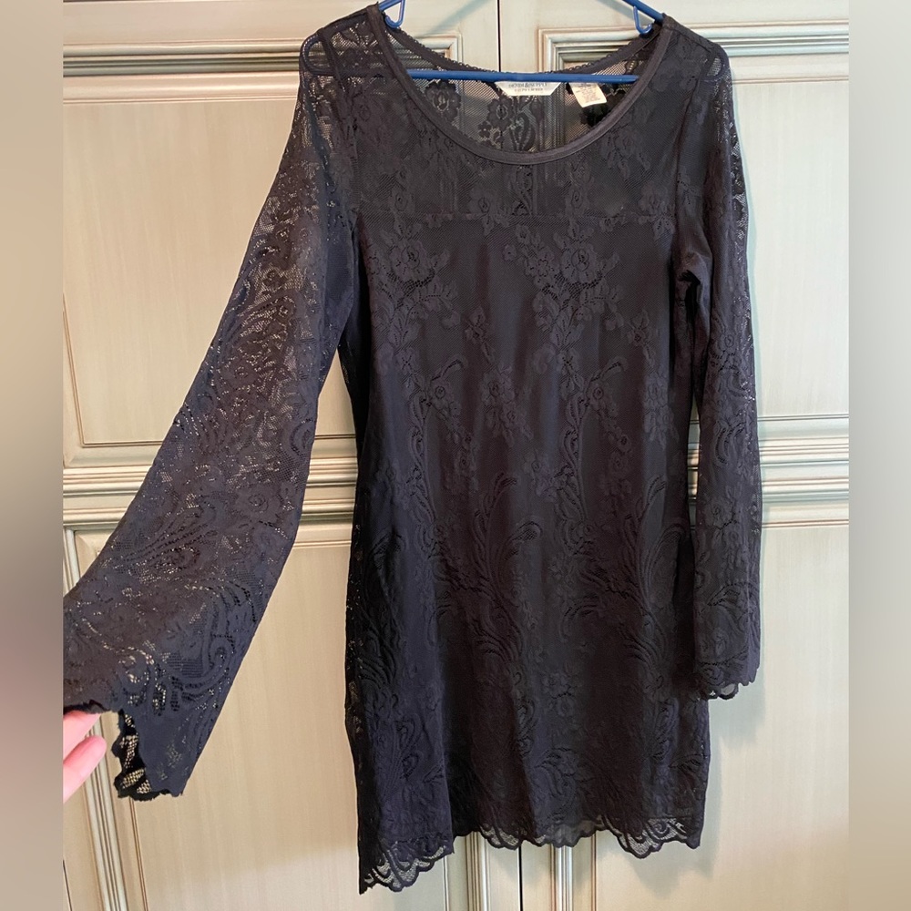 Ralph Lauren, mini dress stretchy lace. Size M.